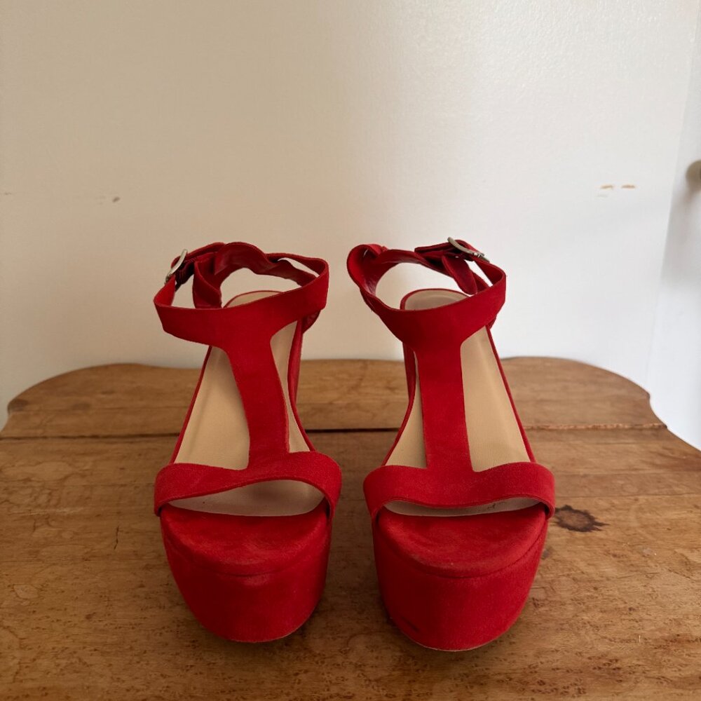 Loeffler Randall Minette High Platform Wedge in Poppy Red, Size 9